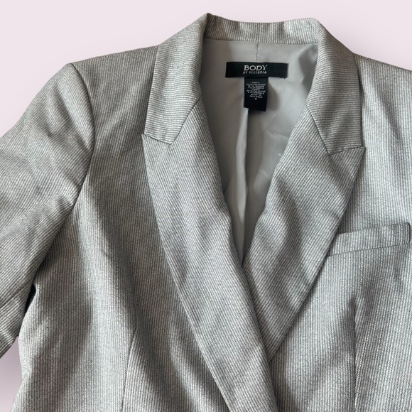 Women’s BODY By Victoria Grey 3/4 Scrunch Sleeve Button Front Blazer Size 6 - Picture 4 of 9